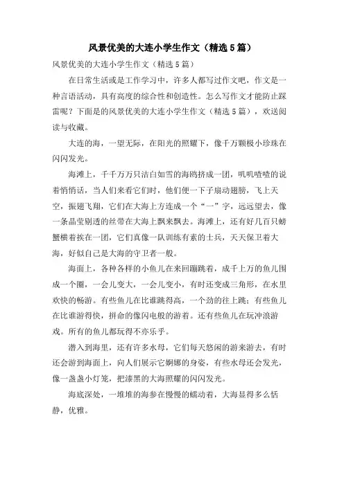 风景优美的大连小学生作文(5篇)
