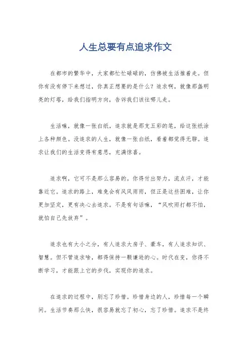 人生总要有点追求作文