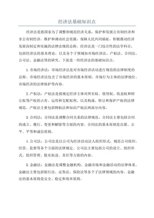 经济法基础知识点
