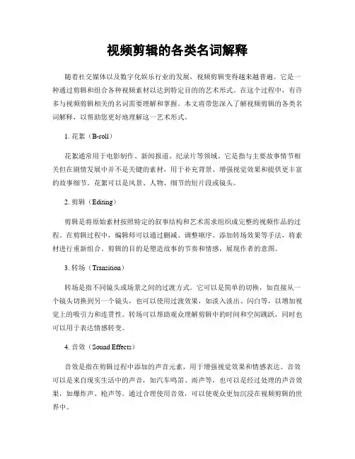 视频剪辑的各类名词解释