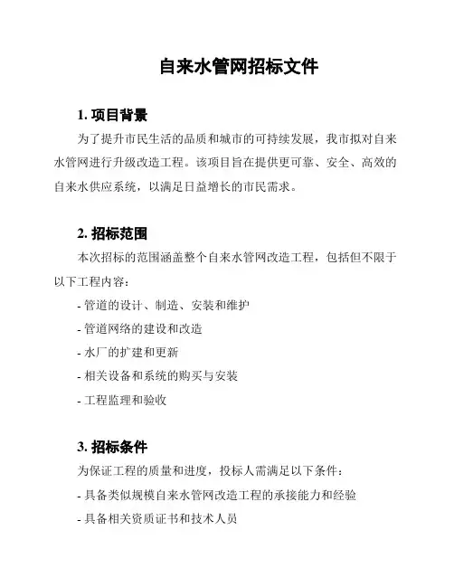 自来水管网招标文件