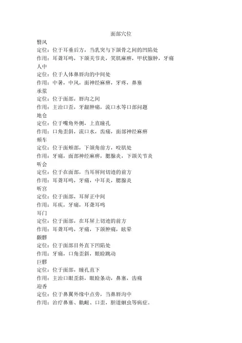 面部穴位