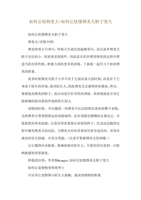 如何让幼狗变大-如何让怯懦博美犬胆子变大