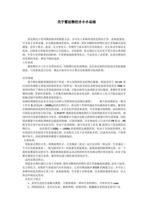 雷达物位计