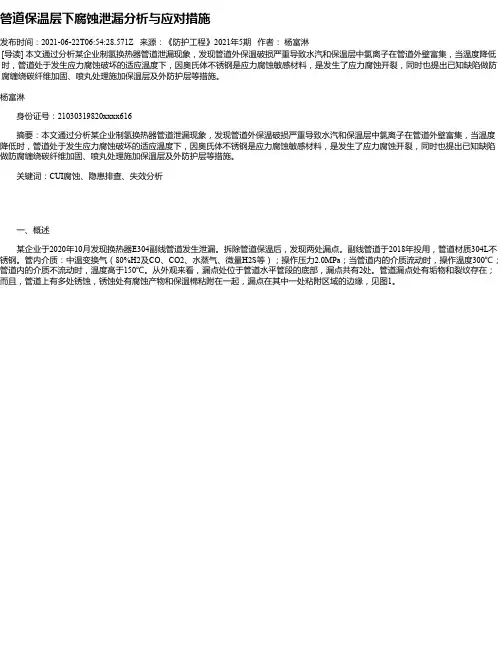 管道保温层下腐蚀泄漏分析与应对措施