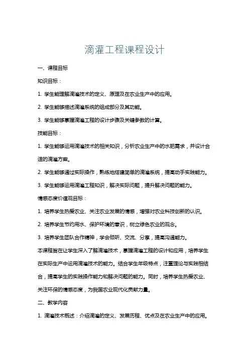 滴灌工程课程设计