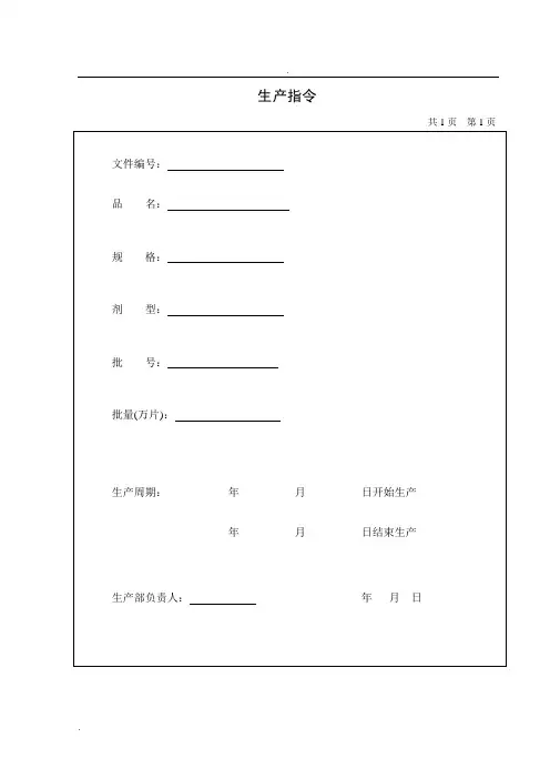 批生产记录表格