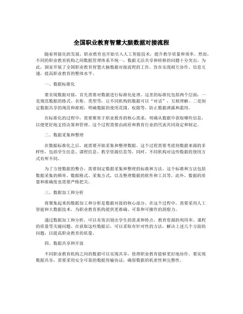 全国职业教育智慧大脑数据对接流程
