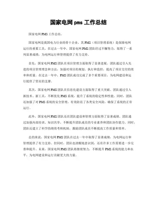 国家电网pms工作总结