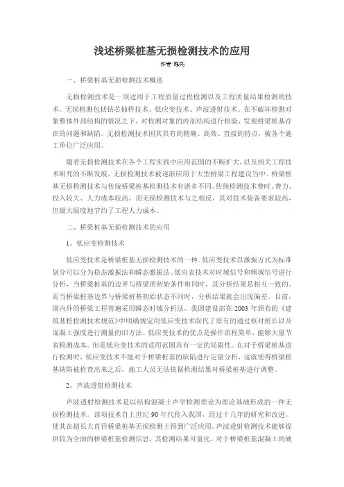 浅述桥梁桩基无损检测技术的应用