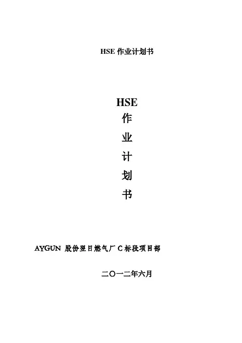 HSE作业计划书