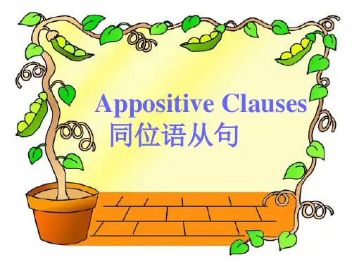 同位语从句的讲解以及练习高二