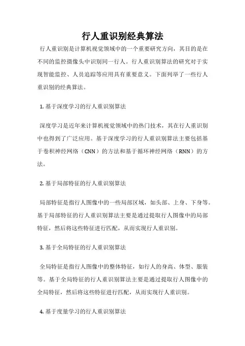 行人重识别经典算法