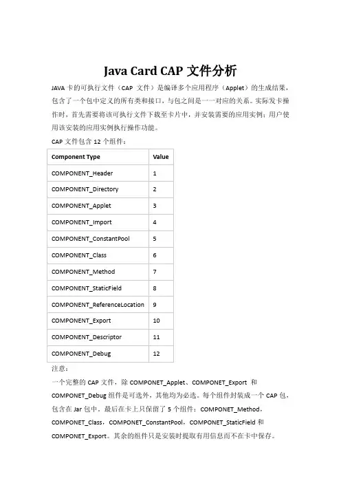 Java Card CAP文件分析