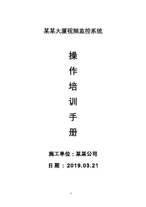 大华视频监控操说明书培训手册