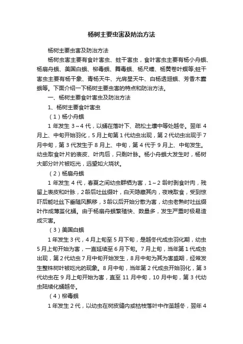 杨树主要虫害及防治方法