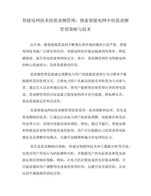 智能电网技术的需求侧管理：探索智能电网中的需求侧管理策略与技术(八)