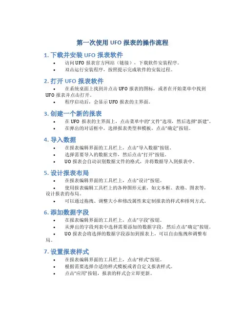 第一次使用UFO报表的操作流程