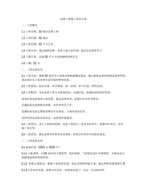 造林工程施工组织方案