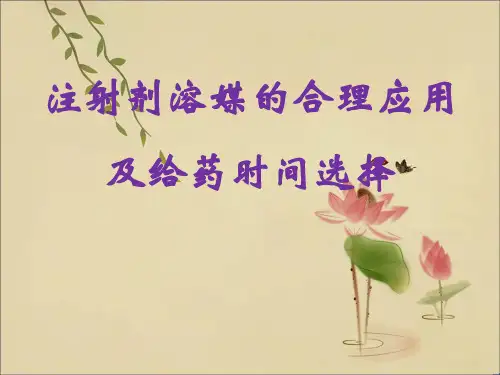 注射剂溶媒的合理应用及给药时间选择