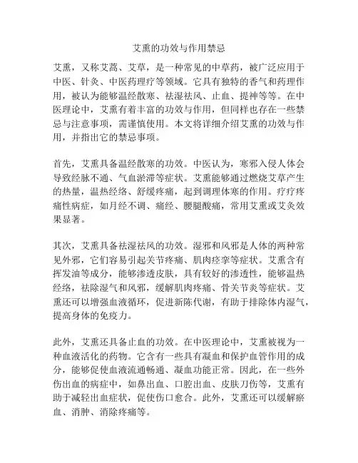 艾熏的功效与作用禁忌