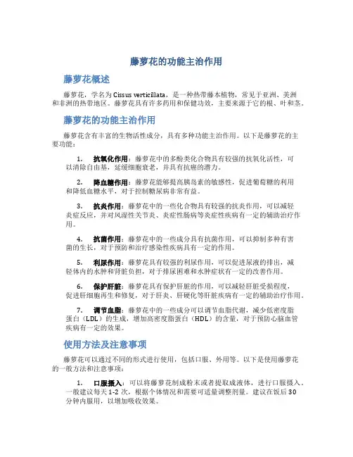 藤萝花的功能主治作用