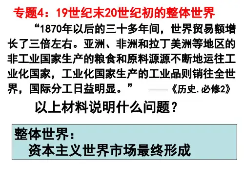 二轮专题复习课件5 19世纪末20世纪初的整体世界