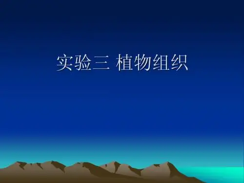 实验三--植物组织