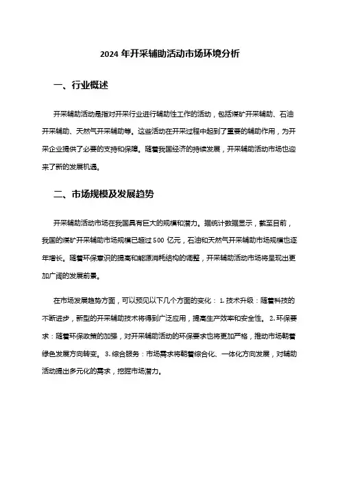 2024年开采辅助活动市场环境分析