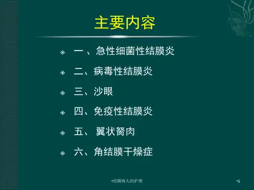 结膜病人的护理课件
