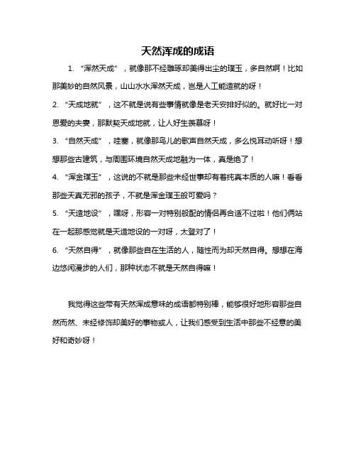天然浑成的成语