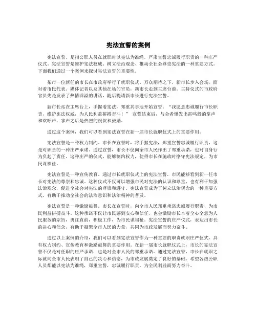 宪法宣誓的案例