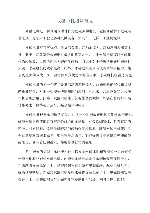 永磁电机概述范文