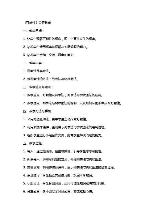 《可能性》公开教案