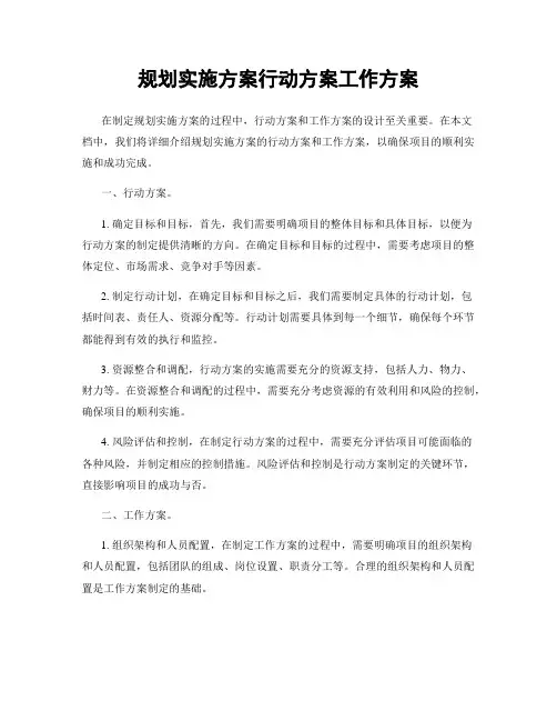 规划实施方案行动方案工作方案