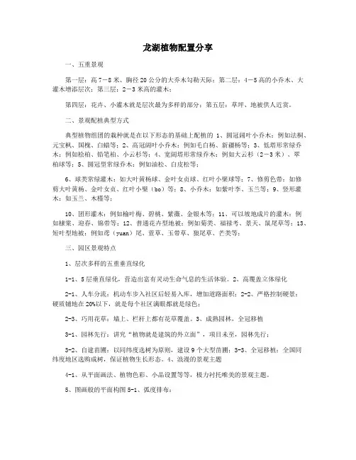 龙湖植物配置分享