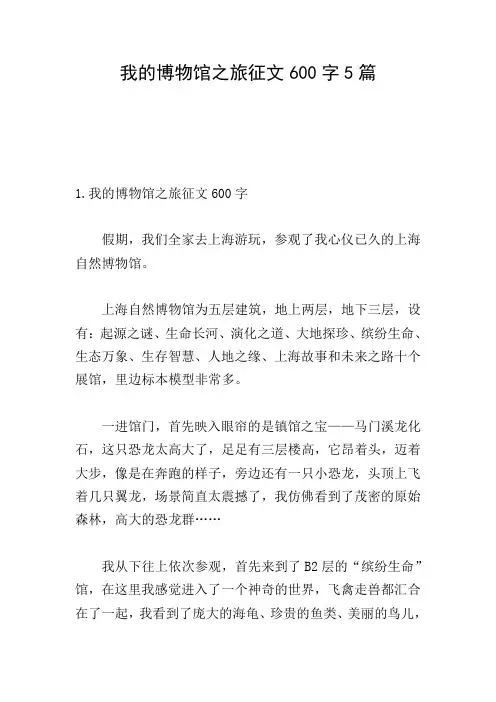 我的博物馆之旅征文600字5篇