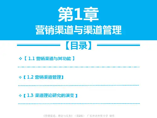 营销渠道理论与实务