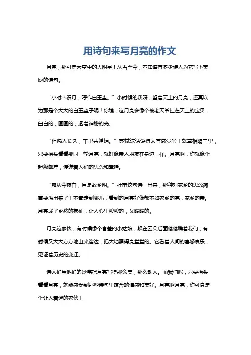 用诗句来写月亮的作文