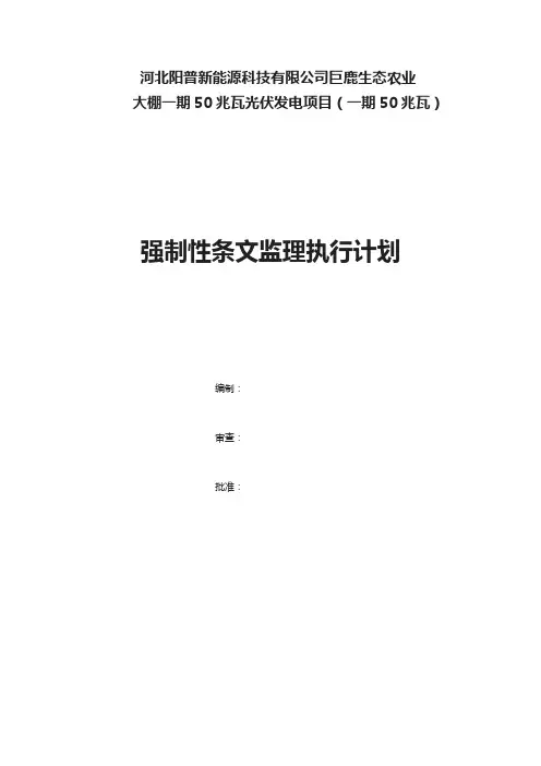 强制性条文监理执行计划
