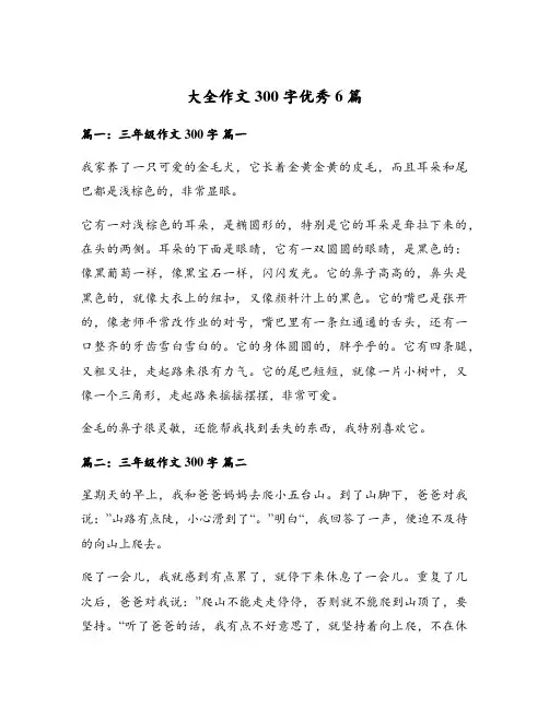 大全作文300字优秀6篇