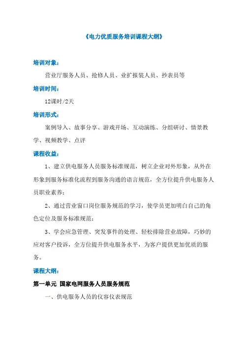 优质服务(电力)