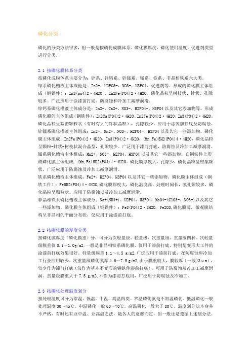 磷化分类