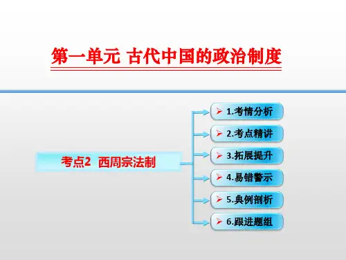 高考历史考点精讲 西周宗法制