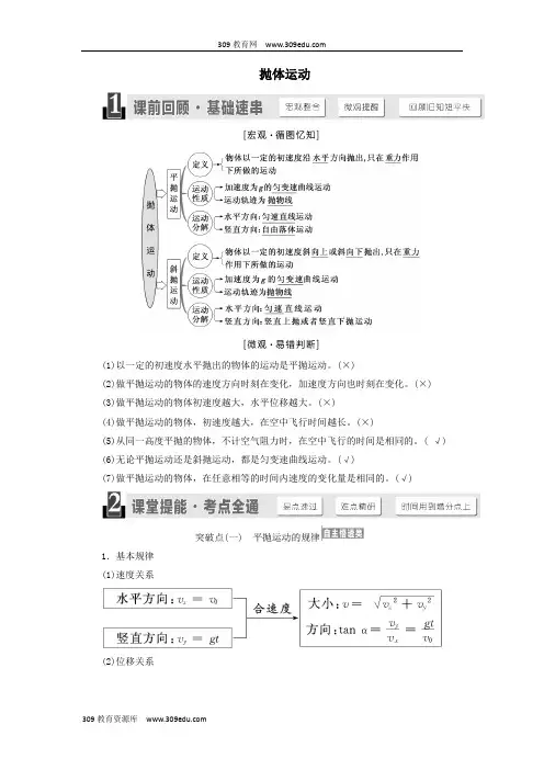 (江苏专版)2020版高考物理一轮复习第四章第2节抛体运动讲义(含解析)