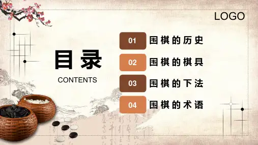 中国风围棋基本知识介绍授课教学PPT模板