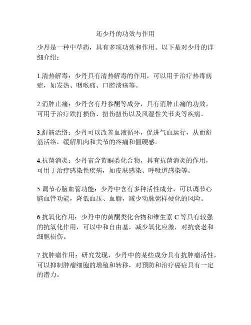 还少丹的功效与作用