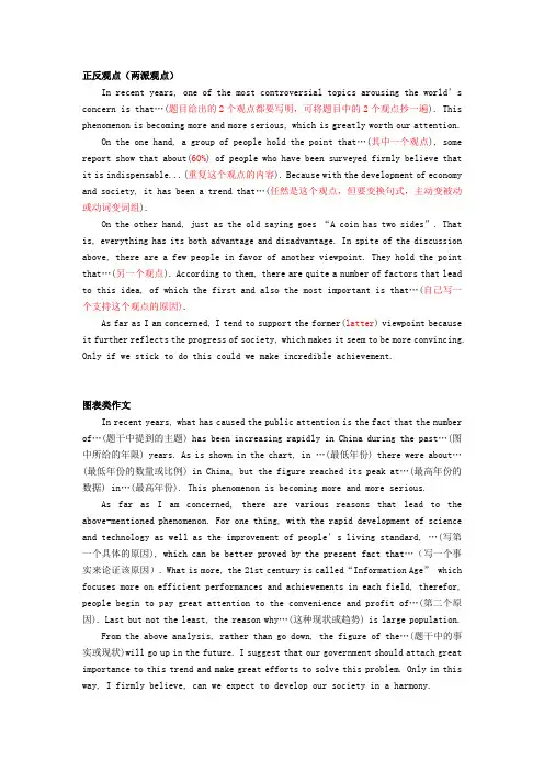 四六级英语作文模板及万能句式