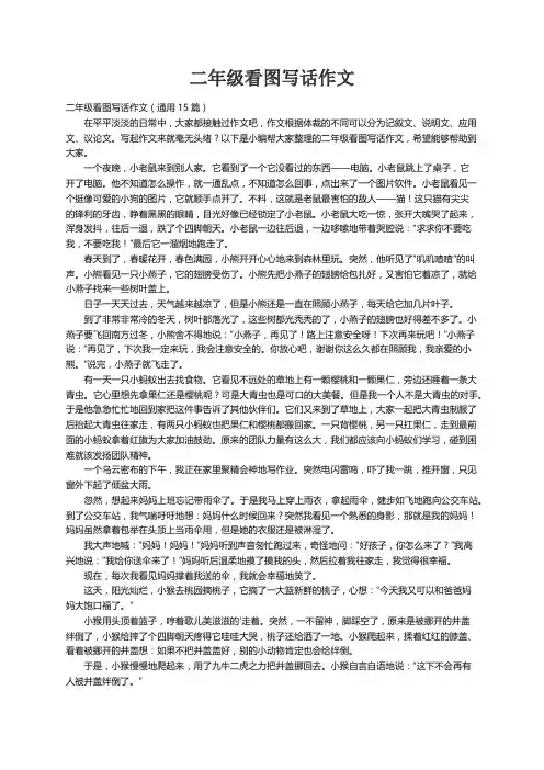 二年级看图写话作文（通用15篇）