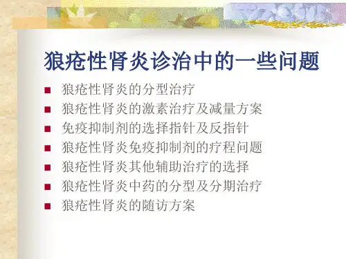2018年狼疮性肾炎的诊断和治疗-文档资料